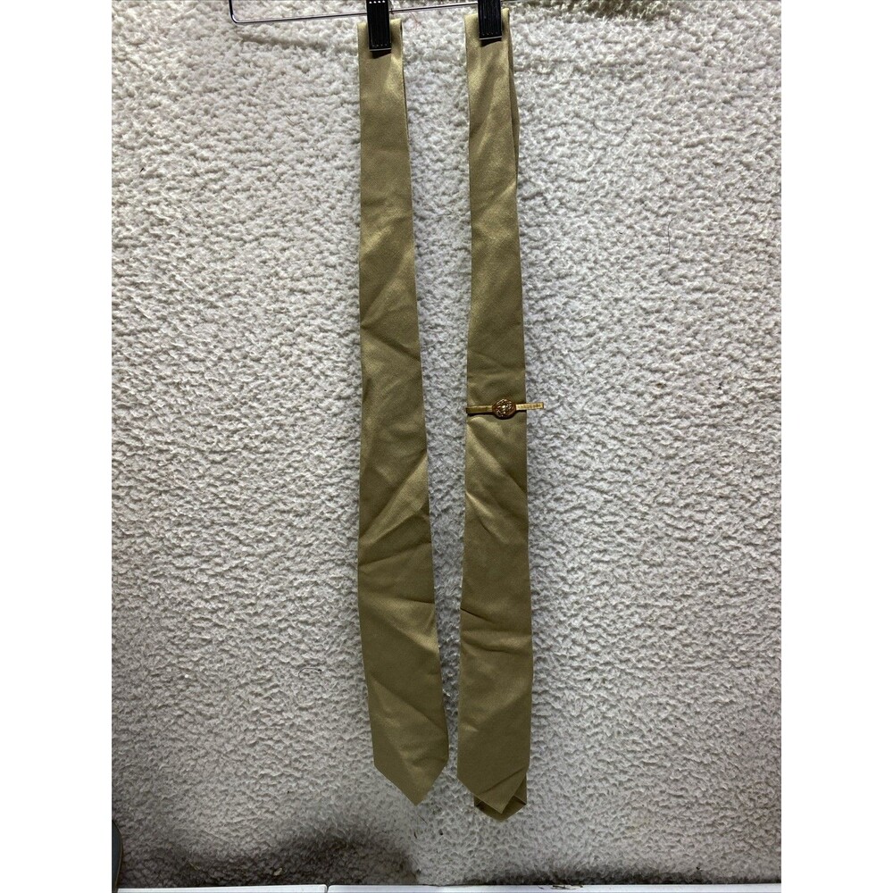 Vintage US Military Khaki Tan Summer Uniform Neck Tie. Set Of 2